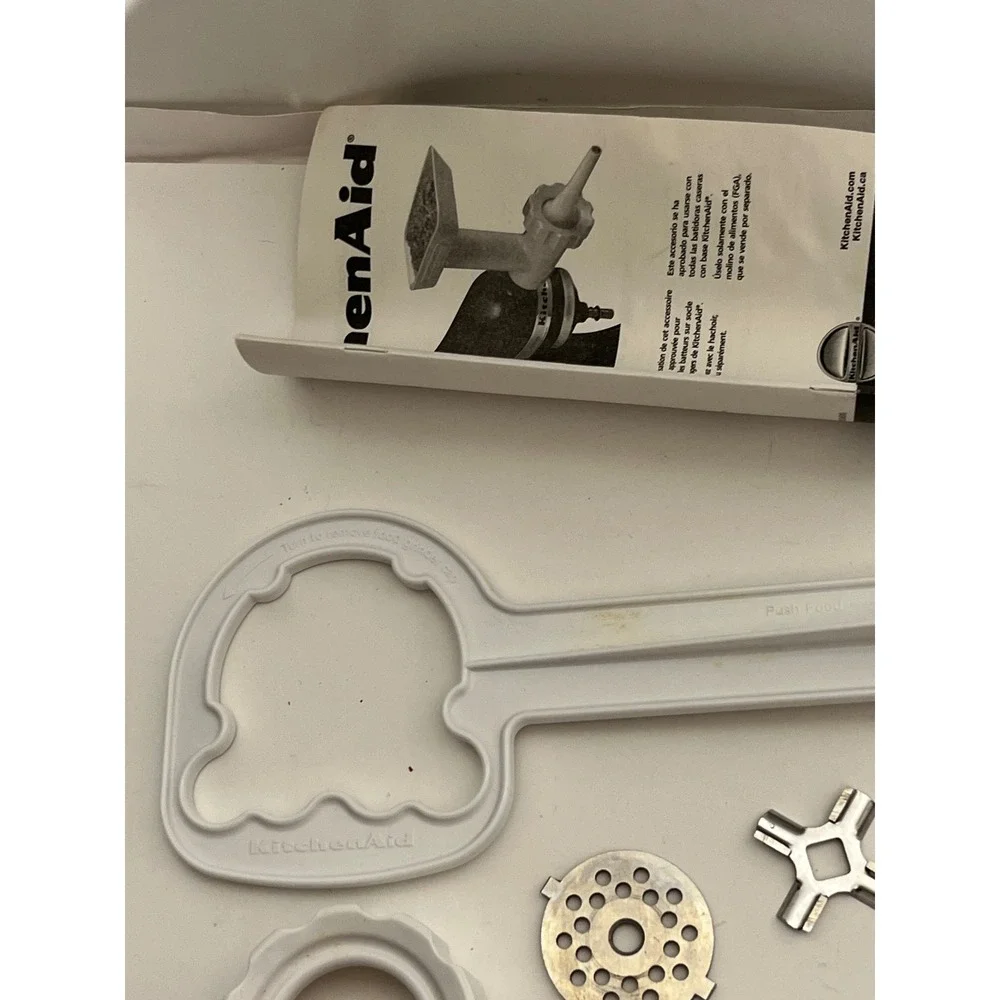 KitchenAid Food Grinder and Sausage Stuffer Attachment Set FGA SSA White Silver